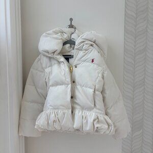 White Ralph Lauren Peplum Girls Winter Jacket, Size 5